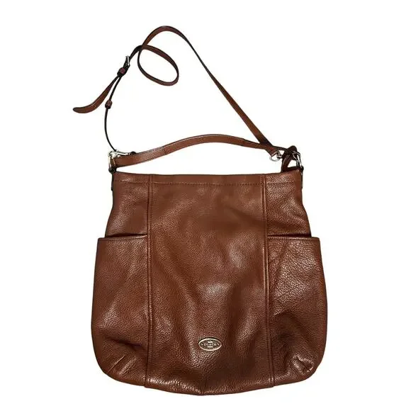 COACH Chicago Gallery Park Pebbled Leather Hobo Crossbody Bag in Brown Crossbody - Picture 4 of 15